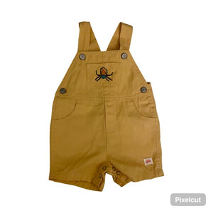 Vintage Carter’s x Eric Carle Baby Shortalls Very Busy Spider Yellow Romper 3-6m